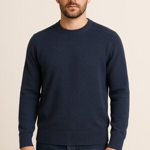 Bruun & Stengade Wool Blend Navy‎ Blue Crewneck Sweater Men’s XL